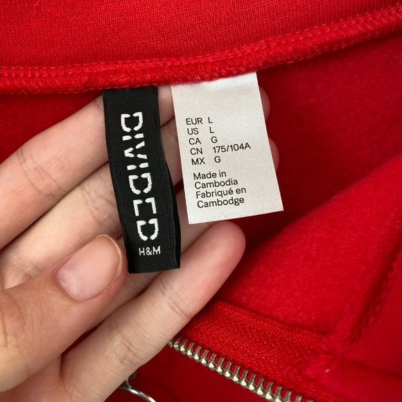 Large Stand-up Collar Cropped Half-zip H&M Fleece - Picture 5 of 8